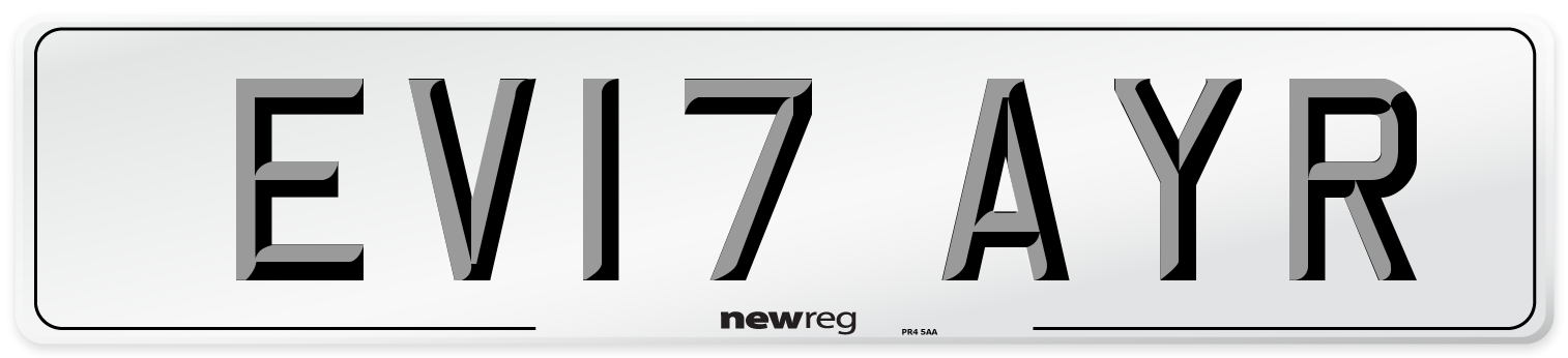 EV17 AYR Number Plate from New Reg